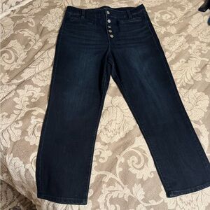Liverpool Kennedy High Rise Crop Straight Leg Button Fly Jean